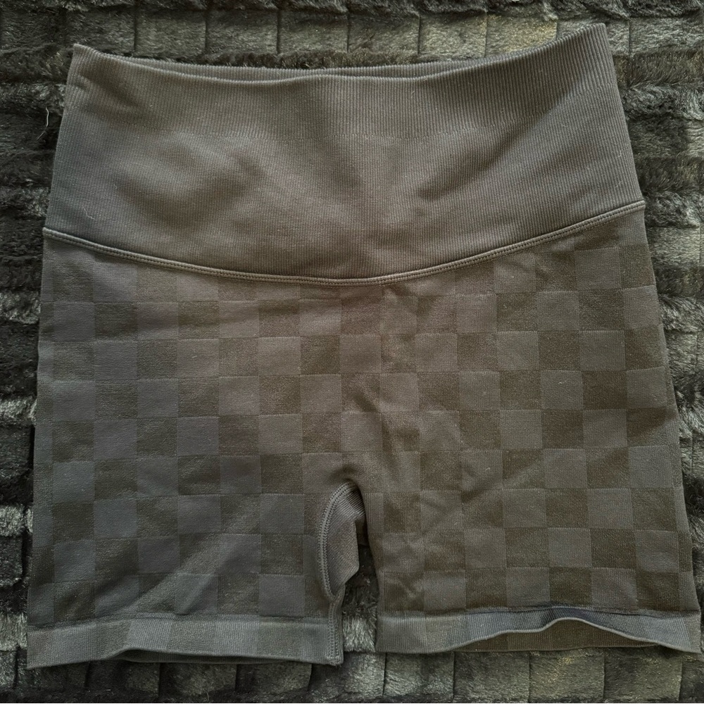 JoyLab Checkered Black Bike Shorts